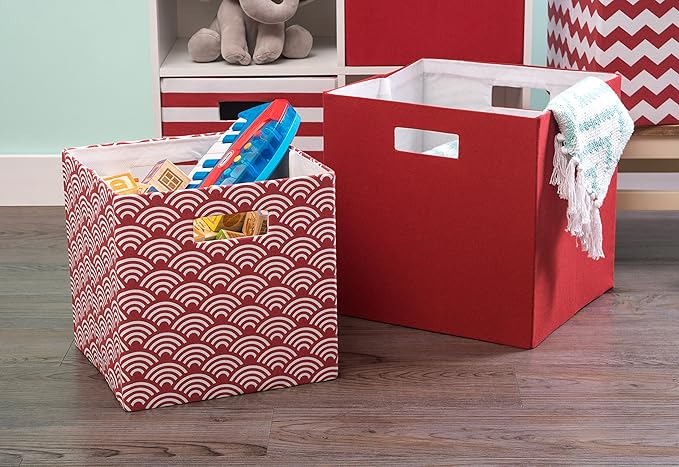 DII Poly-Cube Storage Collection Hard Sided, Collapsible Solid, Large, Rust