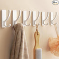 pickpiff Adhesive Wall Hooks for Towels - Sticky Hook Hanging Heavy Duty (13lb), Hanger for Door, Bathroom, Dorm, Closet - for Coats, Purse, Bag, Robe - No Damage to Wall - White 6 Pack