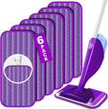 6 Pack Reusable Mop Pads for Swiffer WetJet Spray Mop, Wet Pads Refill Machine Washable Wet Dry Dual Use for Hardwood, Vinyl, Marble, Stone and Glass