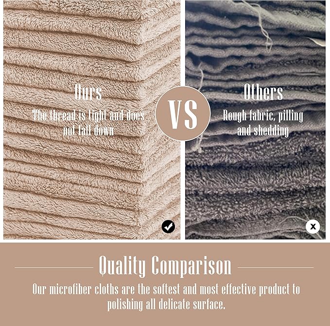Sunny zzzZZ 24 Pack Kitchen Dishcloths - Does Not Shed Fluff - Reusable Dish Towels, Dish Cloths, Super Absorbent Coral Fleece Cleaning Cloths, Nonstick Oil Washable Fast Drying, 10 x 10 Inch (Brown)