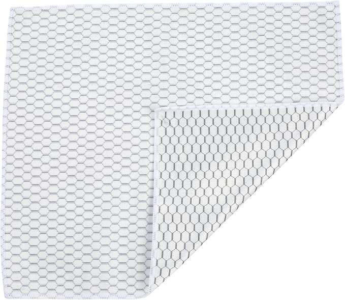 Casabella Lint-Free Microfiber Glass and Mirror Cleaning Cloths, White/Black (Set of 2)