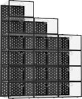 Pinkpum 15 Pack X-Large Shoe Storage Boxes Fit Size 11, Shoe Organizer for Closet Clear Plastic Stackable Shoe Dispaly Case Bins Holder, Sneaker Storage for Sneakerheads Black