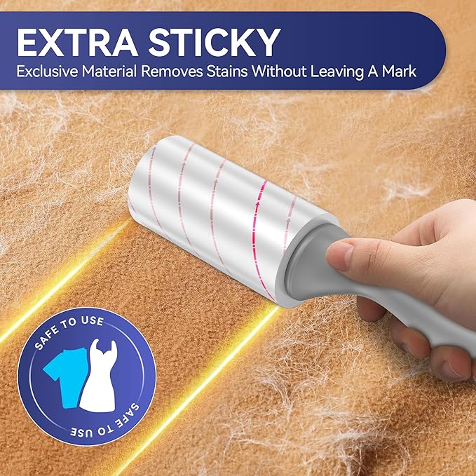 Extra Sticky Lint Roller Refills Only,1320 Easy-Tear Sheets for Mega Value Set 1.5 inches for Pet Hair Removal, Dog and Cat Lint Remover (12 Pack Refills)