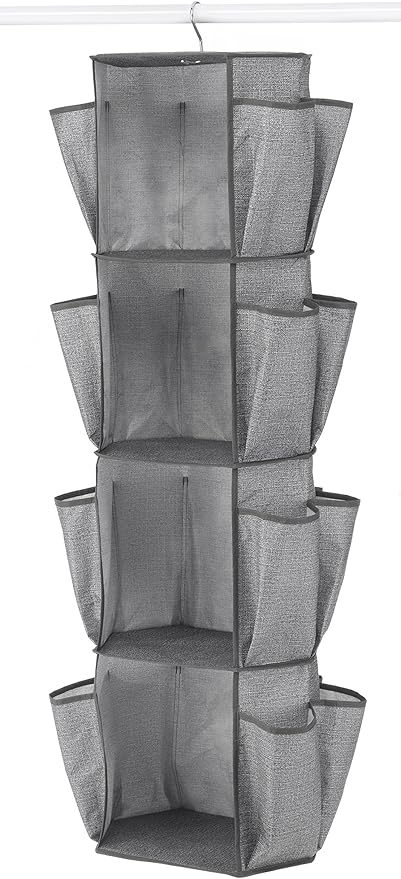 Whitmor Rotating Crosshatch Gray Closet Organizer 10 x 15 x 48 inches