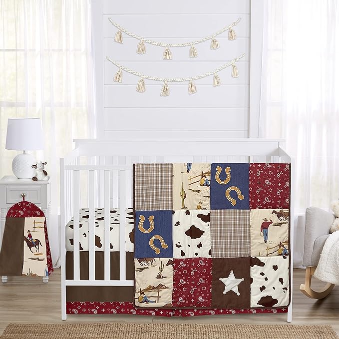 Sweet Jojo Designs Brown and Cream Cow Print Foldable Fabric Storage Cube Bins Boxes Organizer Toys Kids Baby Childrens for Wild West Collection Set of 2