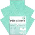 Swedish Dishcloths for Kitchen, 5 Pack Swedish Dish Cloths, Ultra Absorbent Reusable Paper Towels, Cellulose Sponge Cloths, Quick Drying, No Odor, Dishwasher Safe Mint Green