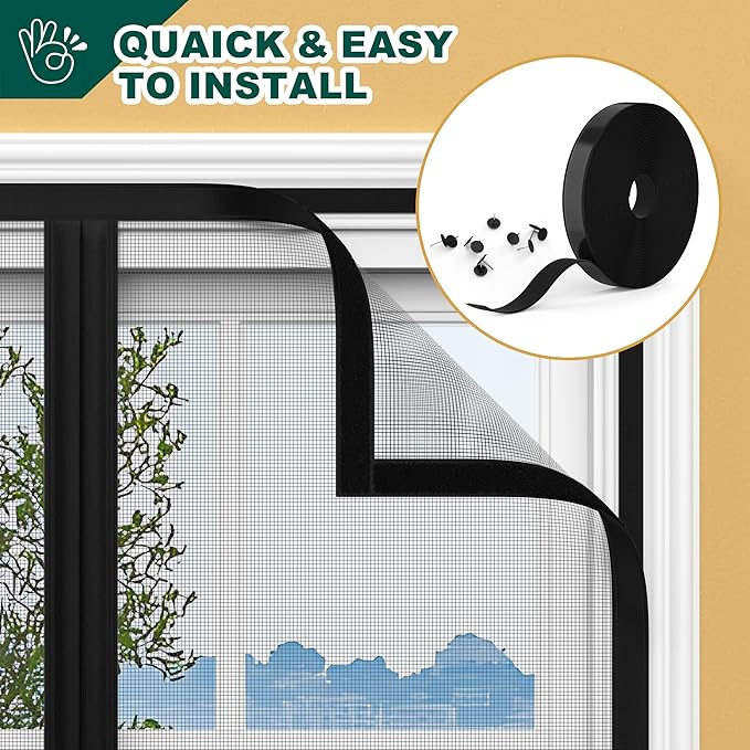 Magnetic Screen Door, Fits Door Size 72" X 80", Door Mesh with Magnetic Closure and Super Strong Magnets, Heavy Duty Double Opening for Sliding Patio and French Doors