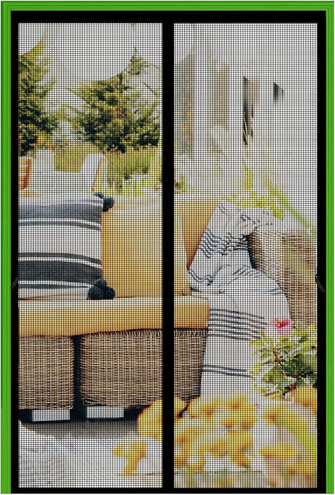 Magnetic Screen Door Fits Door Size 34 x 82, Door Screen Size 36" x 83", Heavy Duty Fiberglass Net Curtain, Hands Free Magnets Mesh, Black