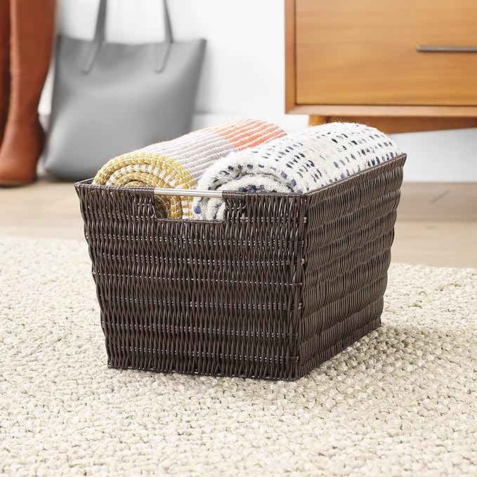 Whitmor Rattique Small Shelf Tote Gray，6 Pack