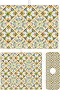 3Pcs Italian Majolica Tiles Dish Drying Mat & Kitchen Sink Splash Guard Faucet Mat For Kitchen Counter Absorbent Microfiber Dishes Pad Dish Drainer Rack Mats Fast Dry Kitchen Accessories