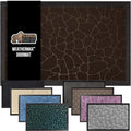 GORILLA GRIP 100% Waterproof All-Season WeatherMax Doormat, US Designed Natural Rubber, Stain and Fade Resistant, Low Profile Indoor Outdoor Door Mats, Easy Clean Patio Mat, 17x29, Dark Brown Pebble