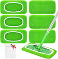 Reusable Dry Sweeping Cloths Microfiber Wet Pads Refill Compatible with Swiffer Sweeper Mop, Machine Washable Sweeping Mop Pads for Use on All Sealed Floors - Stone, Hardwood, Laminate & Tile (Green)