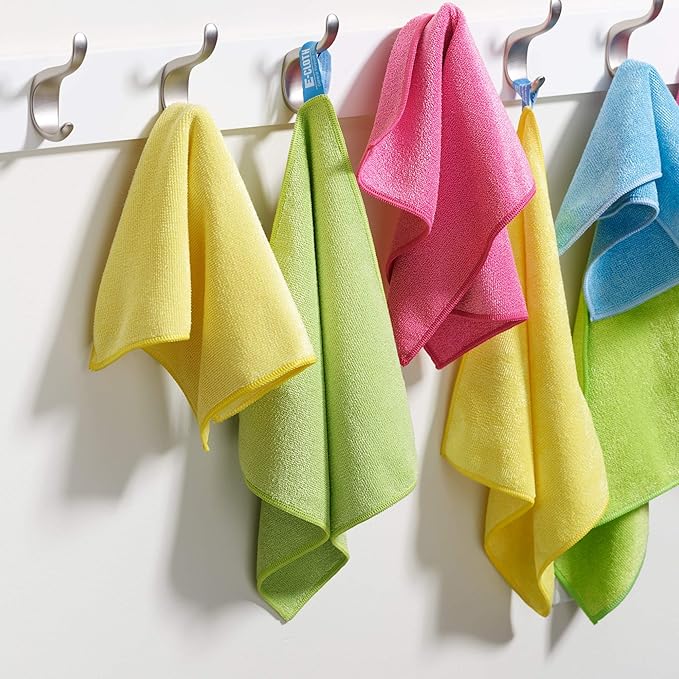 E-Cloth Microfiber Cloth 4-Pack, World's Leading Premium Microfiber Cleaning Cloth, Twice as Durable as Competition, 1 Year Guarantee, Ideal for Kitchen, Countertops, Sinks, and Bathrooms, Assorted