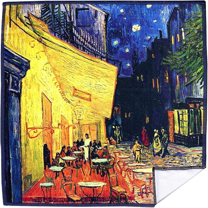 Large [4 Pack] Classic Art (Gogh Café Terrace at Night) - Ultra Premium Quality Microfiber Cleaning Cloths (Best for Camera Lens, Glasses, Screens, and All Lens.), Microfiber Cloth