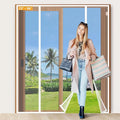 Yotache White Magnetic Screen Door Fit 72" x 96" Doors, Screen Size 74" x 97" Double Door Screen Mesh for Front, Patio Sliding Door