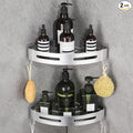 WPT Corner Shower Caddy, 2 Pack Adhesive Shower Corner Shelf, Shower Organizer Storage Wall Mounted No Drilling for Bathroom and Kitchen, Silver