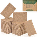 24 Pack Natural Scouring Pads - Heavy Duty Scrubbing Pads for Dishes - Non-Scratch - Reusable - Natural, Eco-Friendly, Biodegradable Sisal Fibers Sponges for Dishes, Compostable