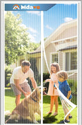 Magnetic Screen Door,Self Sealing Magnets, Easy Install Screen Doors with Magnets,Pet & Kid Friendly- Fits Doors up to 36 x 80 Inches White