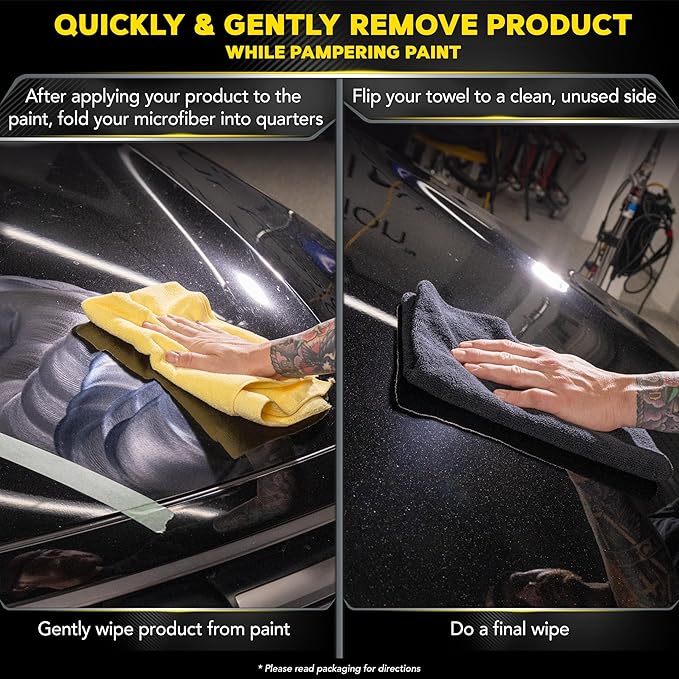 Meguiar's Supreme Shine Microfiber Towels for Cars,Ultra-Plush Car Microfiber Towel Set for Quickly Removing Product Without Leaving Swirls on Paint,Glass,Plastic,or Chrome,(Pack of 6)