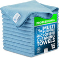 MW Pro Multi-Surface Microfiber Towel – 12 Pack | Premium Cleaning Cloth | Clean, Buff, Dust, Polish, Absorb | Large 16"x16" (Blue)