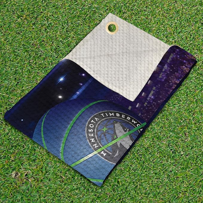 Northwest NBA Golf Towel – Official Licensed Microfiber Waffle Fabric, Absorbent 16x25 in Club Cleaning Accessory