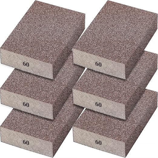 6Pcs Sanding Sponge 60 Grit Coarse Blocks for Metal Sanding Wood Sanding Brush Washable&Reusable N-G-001-60