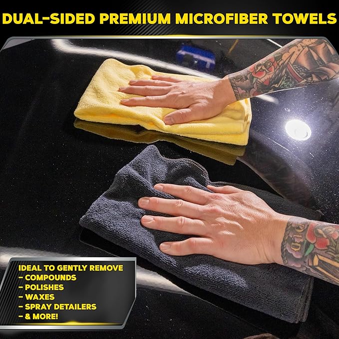 Meguiar's Supreme Shine Microfiber Towels for Cars,Ultra-Plush Car Microfiber Towel Set for Quickly Removing Product Without Leaving Swirls on Paint,Glass,Plastic,or Chrome,(Pack of 6)