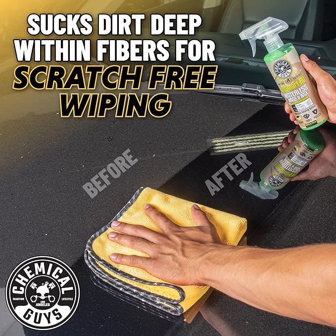 Chemical Guys Professional Grade Premium Microfiber Towels for Cars, Gold, 24" x 16", Ultra-Soft and Scratch-Free Car Detailing Cloths for Trucks, Motorcycles, and More - 6 Pack