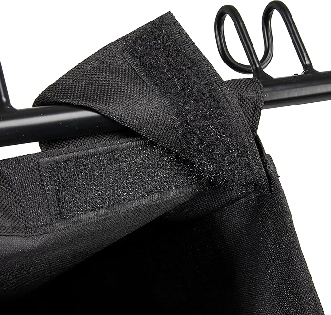 Household Essentials Rolling Laundry Hamper, Heavy Duty Canvas Bag, 2 Load Capacity, Foldable Frame, Black Bag with Velcro Fasteners, Black