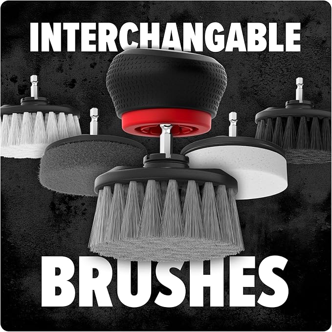 Dirt Devil Handheld Pommel Scrubbing Brush, 3.5", Includes Medium Bristle Head, Comfortable Ergonomic Grip, Interchangeable Brushes, Ideal for General Purpose Cleaning