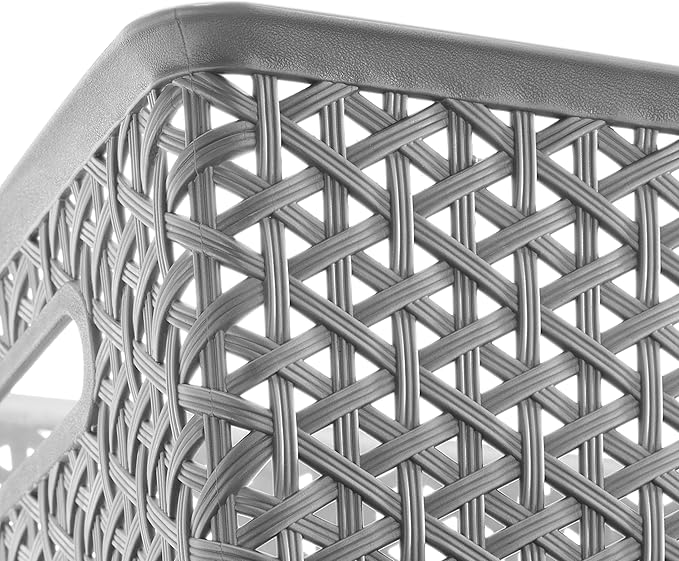 Whitmor 6597-5656-SLVR Resin Tote, Small, Silver