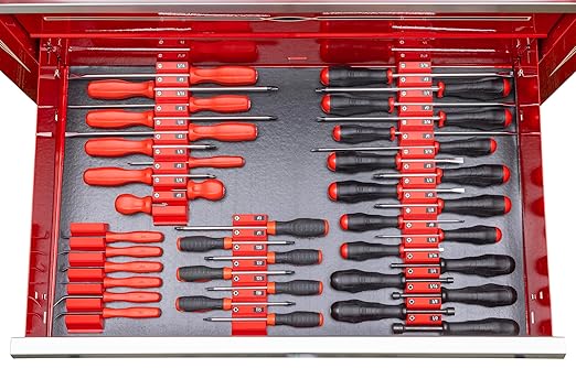 Ernst Manufacturing Screwdriver Pro - Modular Screwdriver Organizer for 26 Tools with Magnetic Base, Red - Made in the USA