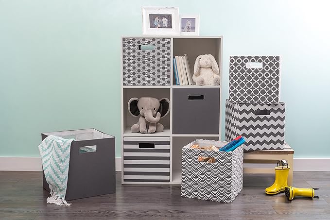 DII Poly-Cube Storage Collection Hard Sided, Collapsible Solid, Large, Gray