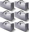 6 Pack Heavy Duty Extra Large Moving Bags W/Backpack Straps - Strong Handles & Zippers, Storage Totes For Space Saving, Fold Flat, Alternative to Box and Bin (40 gal, Silver)