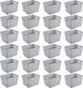 Sterilite 24 Pack Plastic Storage Bin Organization Containers, Tall Baskets, Cement