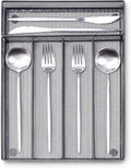 WuGeShop Silverware Drawer Organizer Black, Kitchen Drawer Organizer Metal Mesh Utensil Tray Non-Slip Cutlery Tray, 5 Compartments