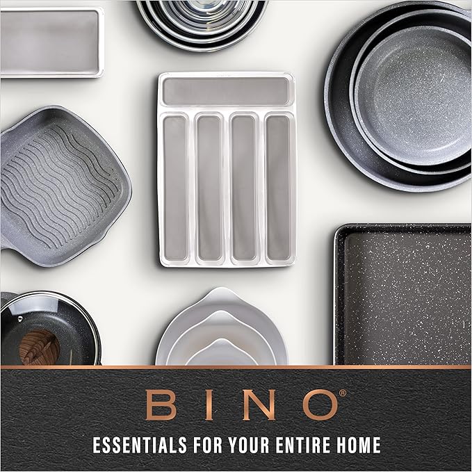 BINO Plastic Storage Basket, Large | Multi-Use Storage Basket | Rectangular Cabinet Organizer | Baskets for Organizing with Handles | Home & Office Organization & Container Storage