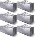 Heavy Duty Extra Large Moving Bags W/Backpack Straps - Strong Handles & Zippers, Storage Totes For Space Saving, Fold Flat, Alternative to Moving Box and Storage Bin (Set of 6, Silver)