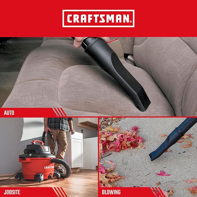 CRAFTSMAN CMXZVBE38620 2-1/2 in. Car Nozzle Wet Dry Vac Attachment, Industrial-Grade Shop Vacuum Accessory for Deep Automotive Cleaning, Fits 2-1/2 in. Hose Diameter