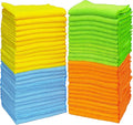 Simple Houseware Microfiber Cleaning Cloth 50 Pack, 12" x 16", 4 Colors