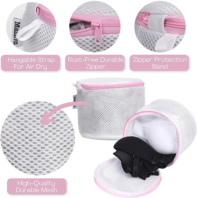 Mesh Bra Bags for Washing Machine, Lingerie wash Bags for Laundry (set of 2)