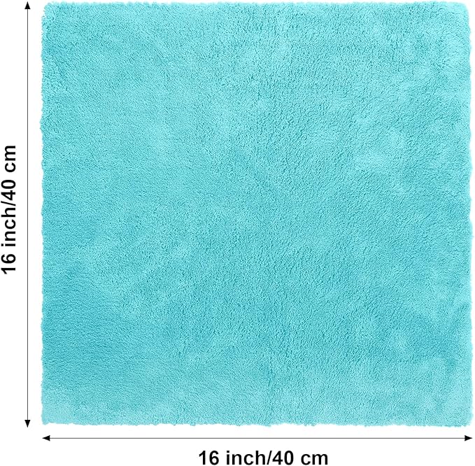 Shimeyao 30 Pcs 16 x 16 Inch Edgeless Microfiber Plush Towels for Cars Detailing Drying Wash Polishing Absorbent Cleaning Cloths, 500 GSM (16 x 16 Inch, Teal Blue, 30 Pcs)