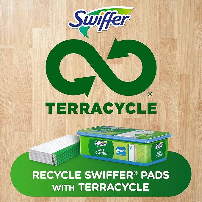 Swiffer Sweep + Mop, Wet Pads Refill, Floor Cleaner for Dirt, Dust, Hair, Cleaning Cloths for Mopping Home, Bathroom, Kitchen, All Purpose Multi-Surface Floor Wipes, Fresh and Gain, 36ct
