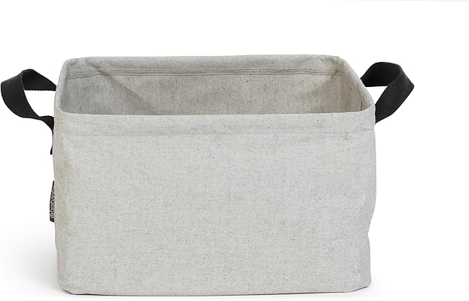 Brabantia - Foldable Laundry Basket - Compact Storage Box - Water Resistant Coating - Multi-Functional - Laundry Hamper - Bathroom - Collapsible - Grey - 9 Gal
