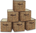 homyfort 12x12 Cube Storage Bins - Fabric Cubby Bins with Dual Handles, Collapsible Storage Organizer for Shelf, Closet, Nursery, Set of 6 （Not Rattan Weaving）