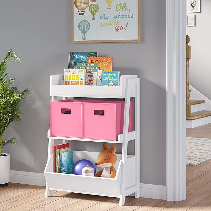 RiverRidge Folding Storage Bins with Handles Pink Cube Storage Organizer for Closet, Bedroom & Playroom - Closet Organizers and Storage Set of 2