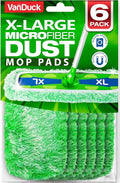 VanDuck X-Large Dust Mop Refill for Swiffer XL (6 Pack) - Microfiber Pet Heavy Duty Dry Sweeping Refills - Reusable Mop Pad