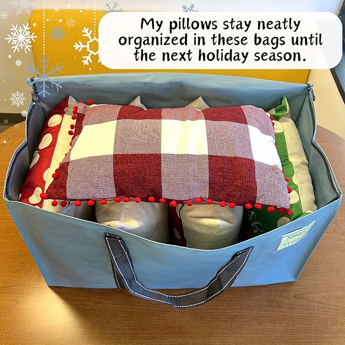 VENO 4 Pack Moving Bags and Large Christmas Storage Bins with lids. Alternative to Moving Boxes, Packing Supplies for College. Extra Large Heavy Duty Totes for Packaging (Light Blue Matte, 4 Pack)