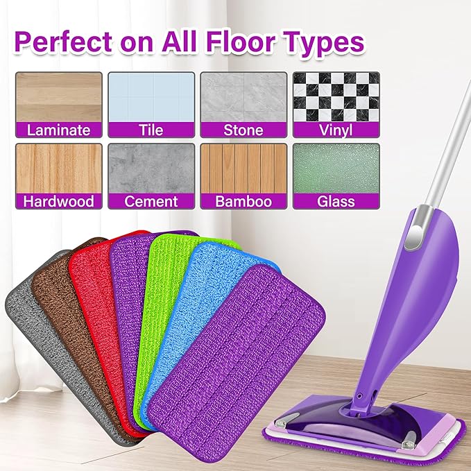 Reusable Mop Pads for Swiffer WetJet, Wet Pads Refills for 12'' Spray Mop, Microfiber Refill Machine Washable Up to 100+ Floor Cleaning for All Kinds of Floor Types, 21 Pack