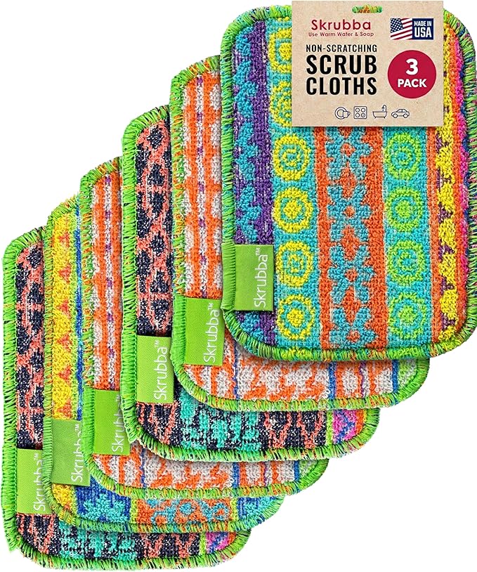 Wet-it! Skrubba 6-Pack Reusable Dish Scrubbers – Non-Scratch Scouring Pads for Kitchen & Household – Eco-Friendly, Dishwasher Safe Scrub Sponges for Dishes, Pots & Pans (Vogue)